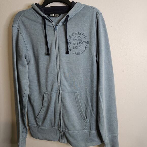 The North Face Mountain Athletics Full Zip Up Hoodie Mens Small light blue - Picture 1 of 12